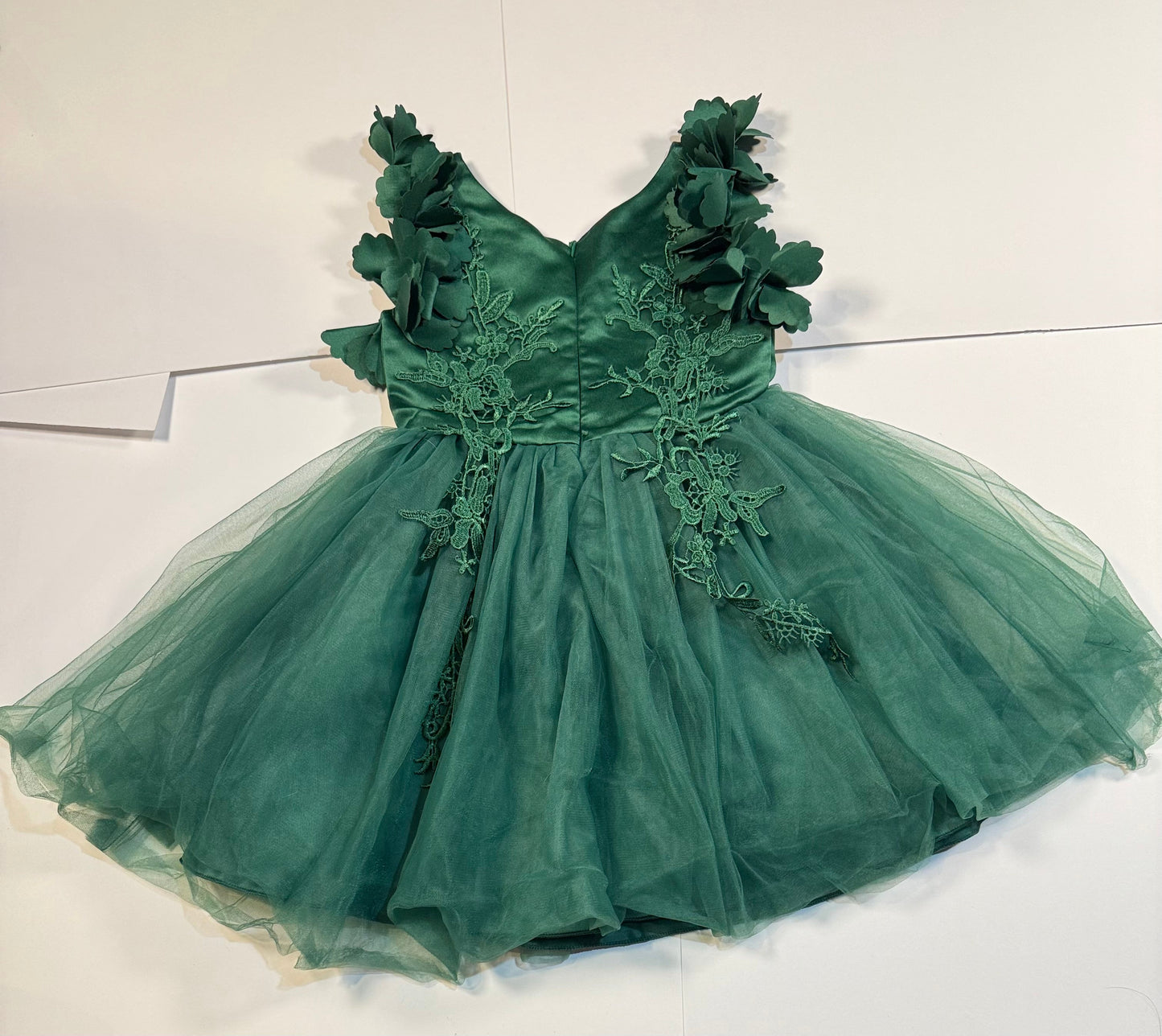 #180 Girls 4 Trish Scully Green Holiday Tulle Dress