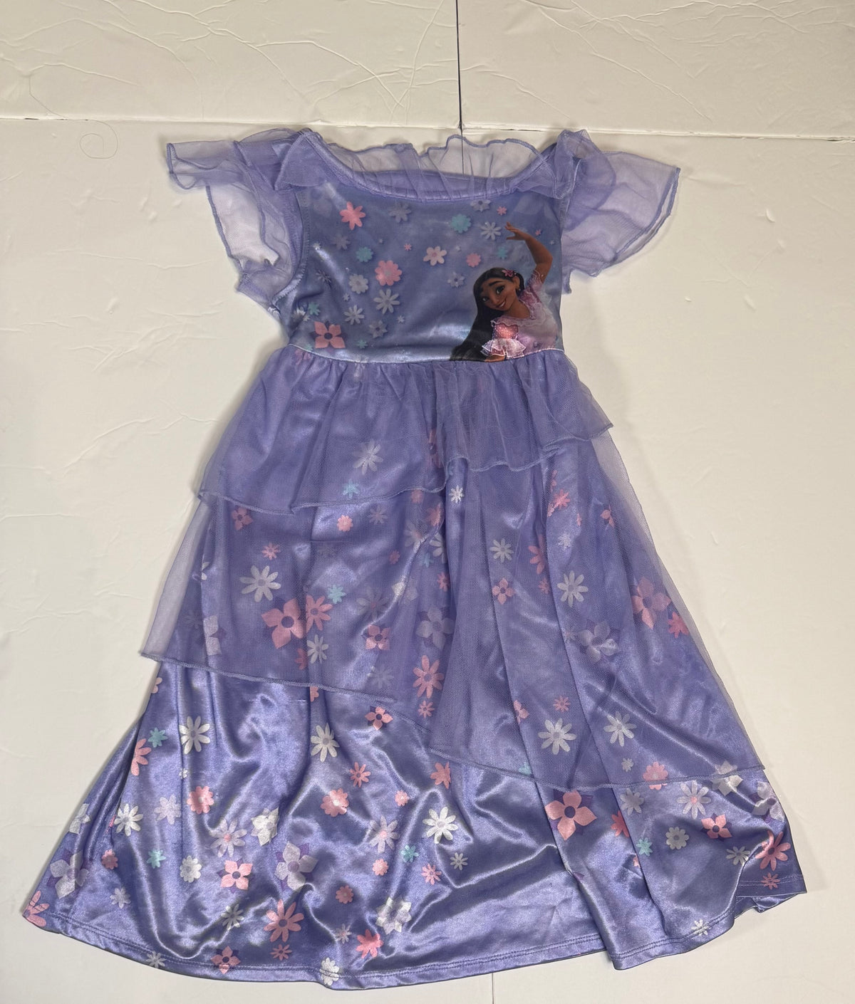 #141 Girls Encanto Nightgown Bundle Disney XS 4/5 Isabela Purple Flower and Disney 5 Encanto Sisters (Isabela, Mirabel, Luisa)