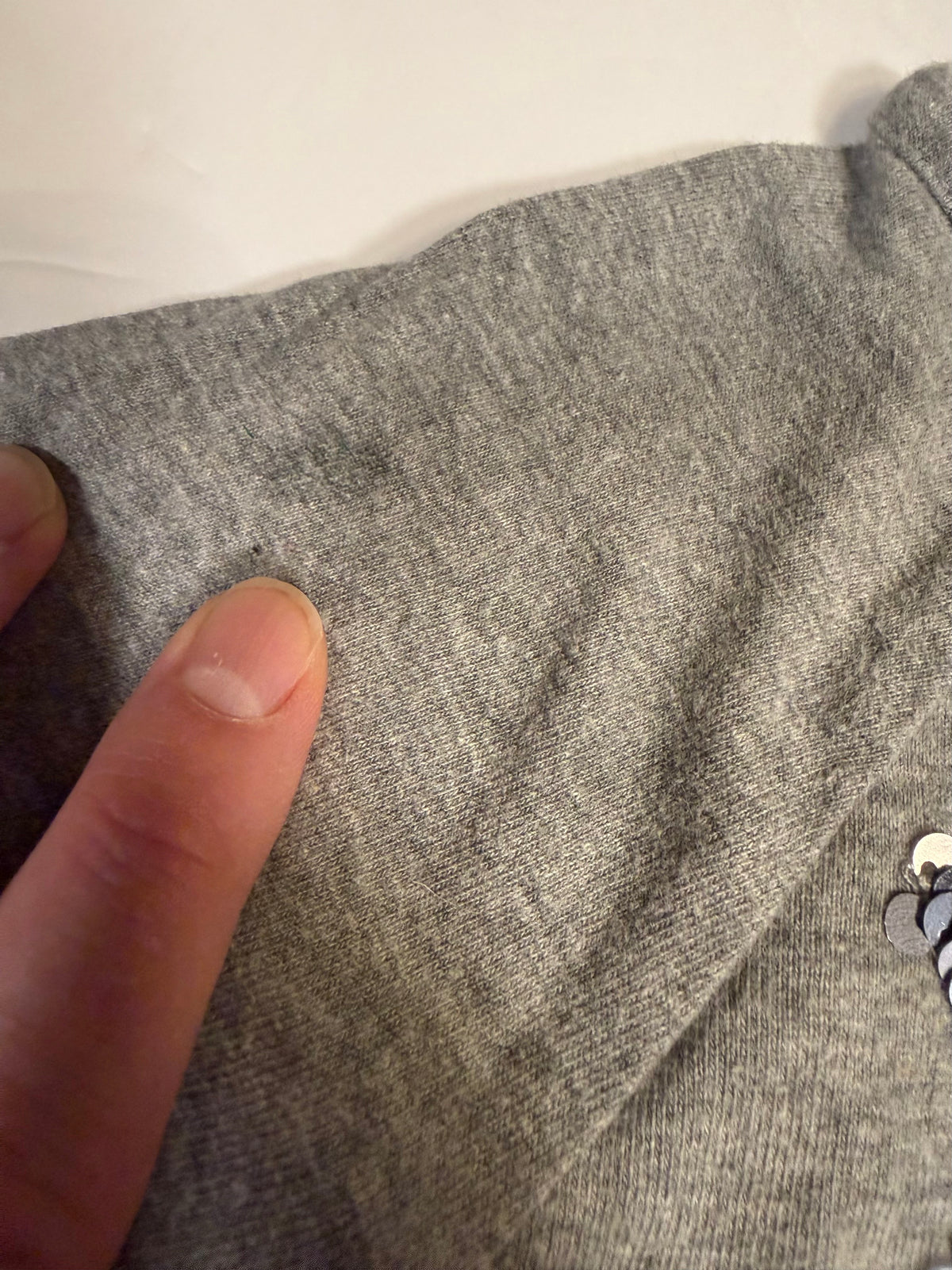 #141 Girls 5-6Y Mini Boden Sequin Star Gray Long Sleeve