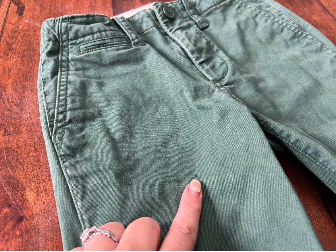 #66 7 Gap Kids green pants with adjustable waist, GUC