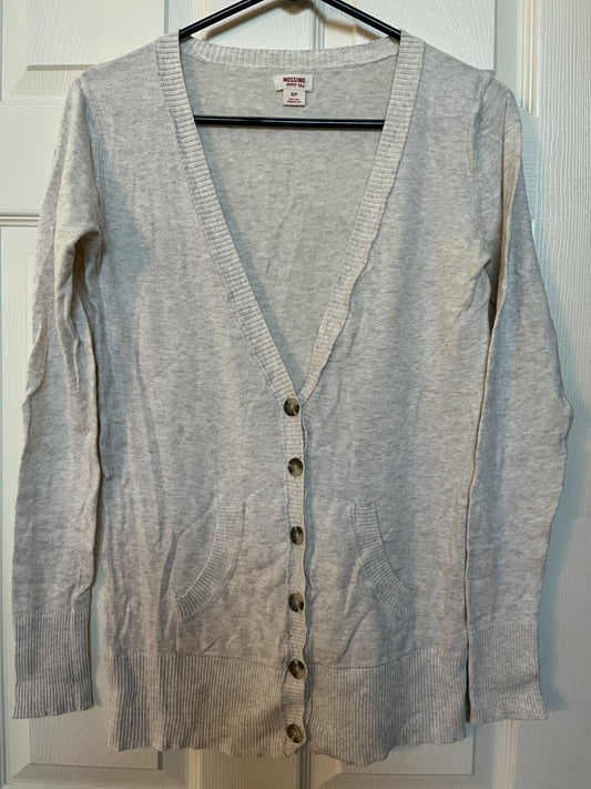 #124 Women's Light Beige V-Neck Cardigan Size S