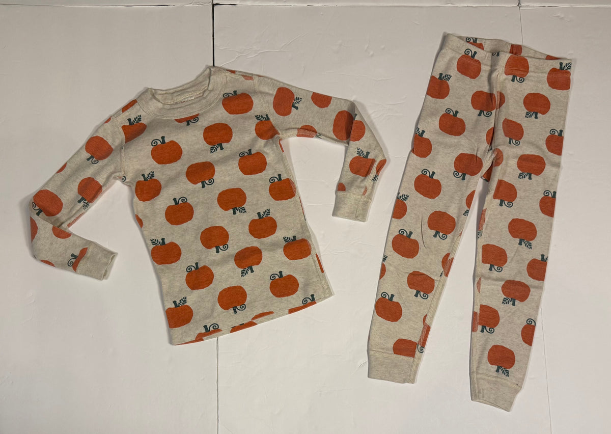 #141 Unisex Size 5 (110) Hanna Andersson Pumpkin Long Sleeve Pajamas
