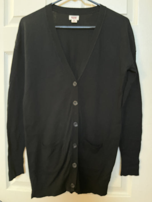 #124 Women's Black V-Neck Cardigan Size S