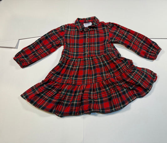 #180 Girls 4T Old Navy Red Holiday Flannel Twirl Dress