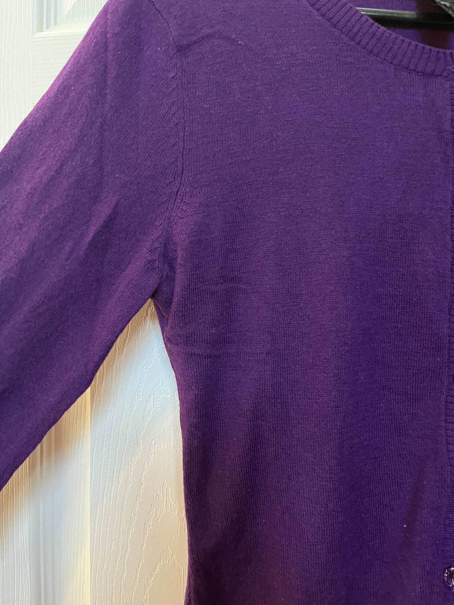 #124 NY&Co Purple Women's 3/4 Sleeve Cardigan Size L