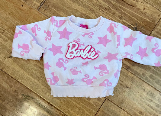 #199 Girls Barbie sweatshirt size 2T EUC