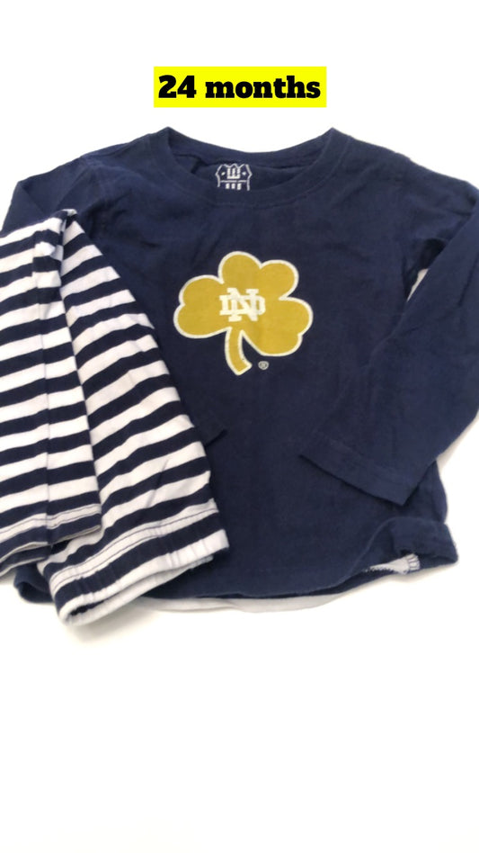 Girls 24m Notre Dame 2-piece outfit