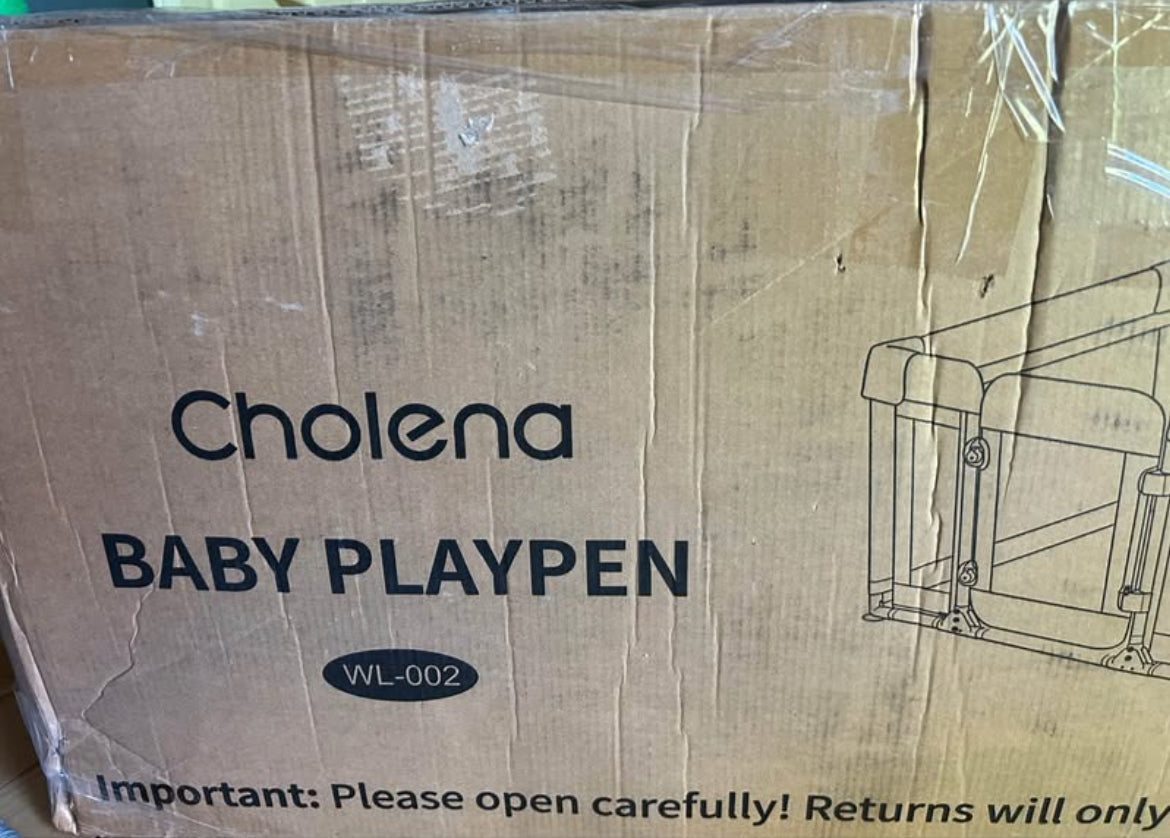 Seller 128 - REDUCED Cholena Folding Baby Playpen with Door - New in Box
