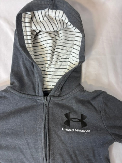 #90 Under Armour Boys Full-Zip Hoodie Gray Size 12-18 Months