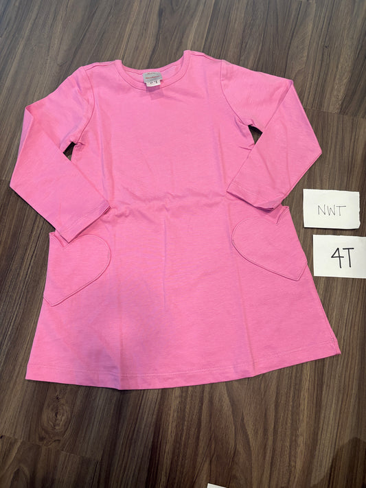#138 - 4T - NWT Hanna Andersson - LS Pink Dress - PU 45236