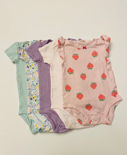 Girls 12M Carters Onesies Bundle Stripes (5)