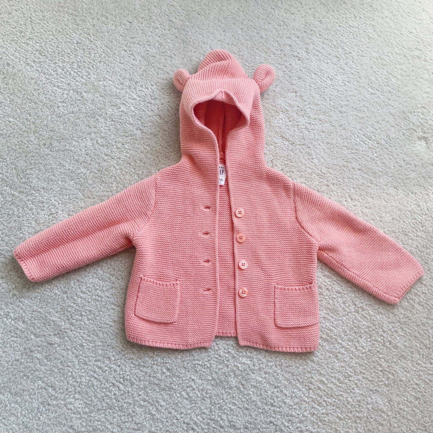 Girls Size 12-18 Months Gap Knit Hooded Sweater with Ears