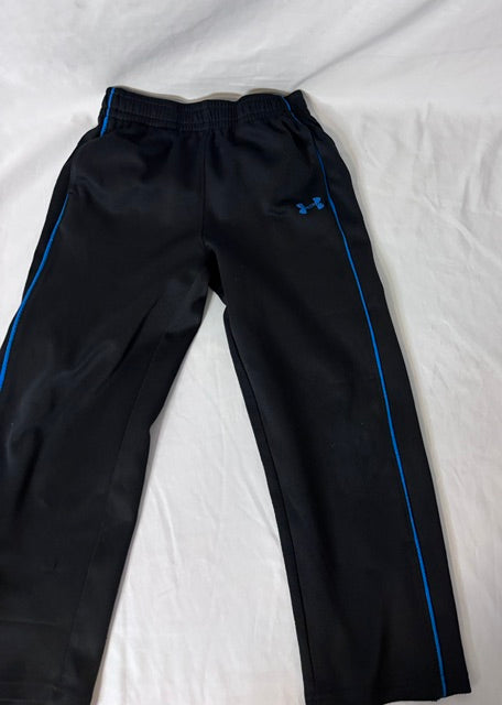 #90 Under Armour Boys Black Athletic Track Pants Size 6