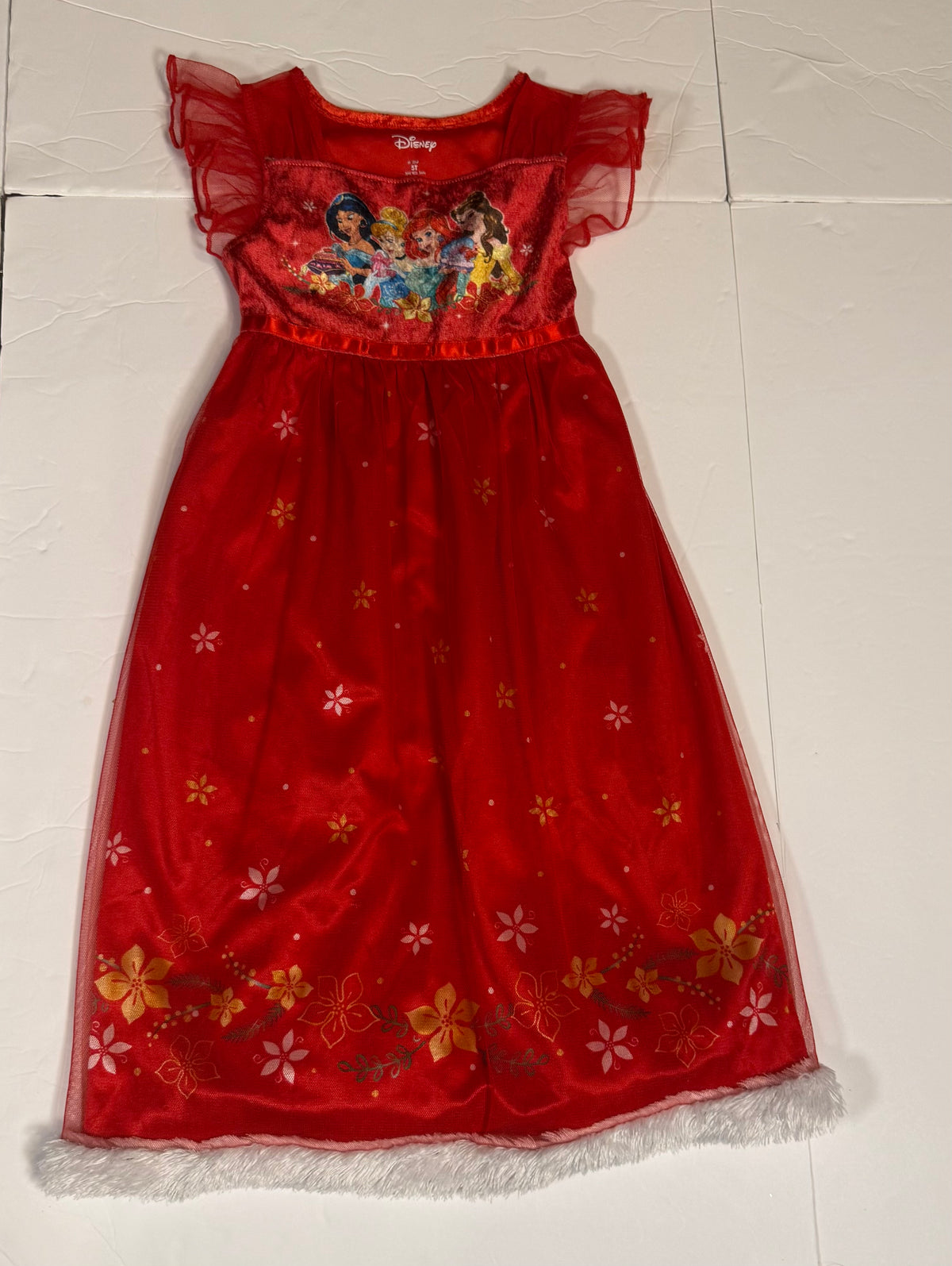 #141 Girls 5T Disney Holiday Princess Tulle Nightgown