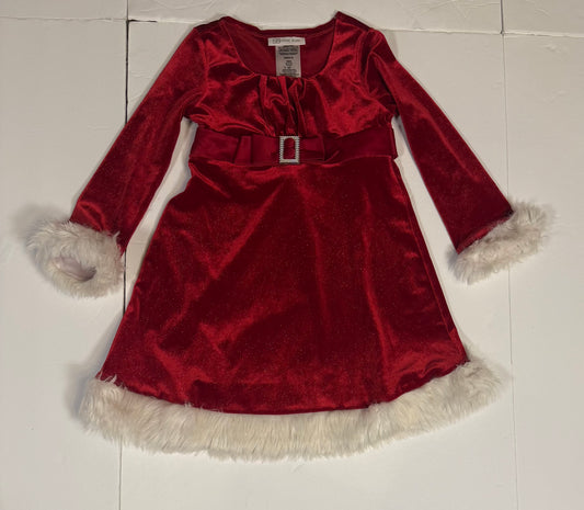 #141 Girls 4 Bonnie Jean Velvet Santa Dress 1 of 2 available