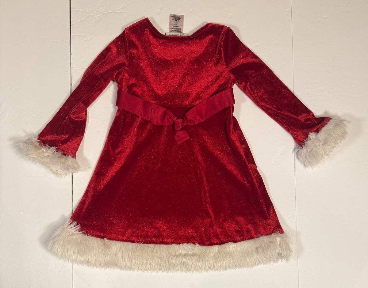 #141 Girls 4 Bonnie Jean Velvet Santa Dress 2 of 2 available