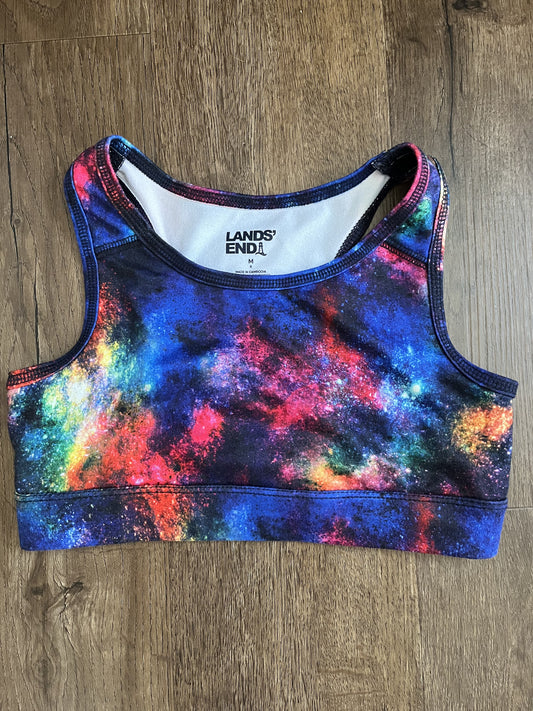 #124 VGUC Lands' End Multicolored Sports Bra Girls Size M 8