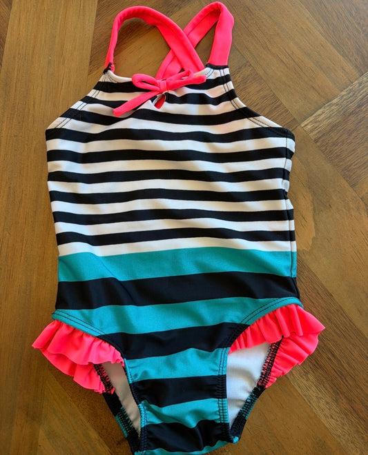 Seller 22 girls swimsuit stripe 12 mo