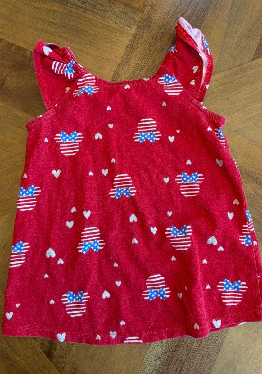 Seller 22 Minnie Mouse red white blue shirt 24 mo