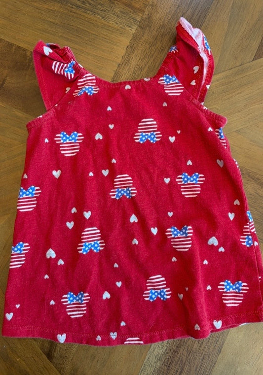 Seller 22 Minnie Mouse red white blue shirt 24 mo