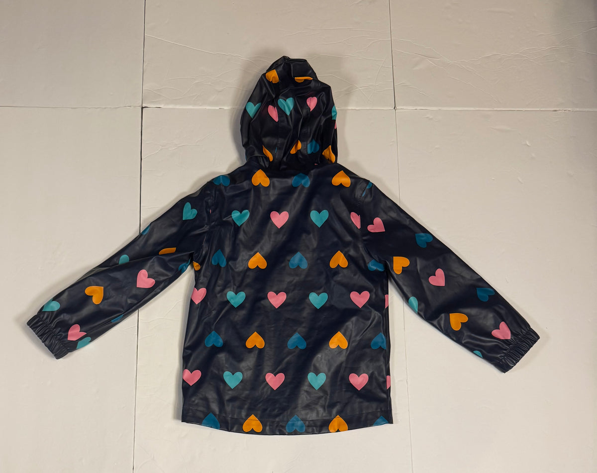 #141 Girls XS 4/5 Cat & Jack Heart Navy Raincoat