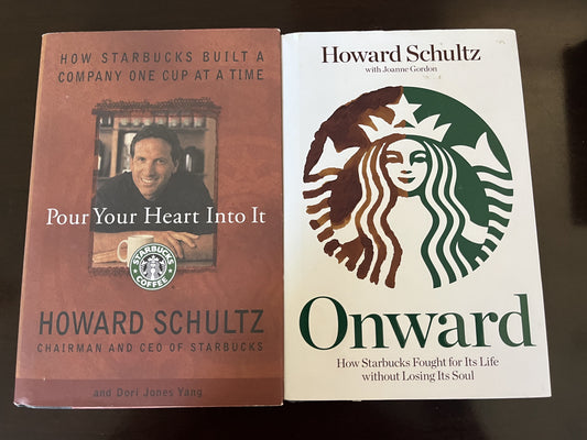 #124 Onward and Pour Your Heart Into It Hardback books by Howard Schultz Starbucks Founder
