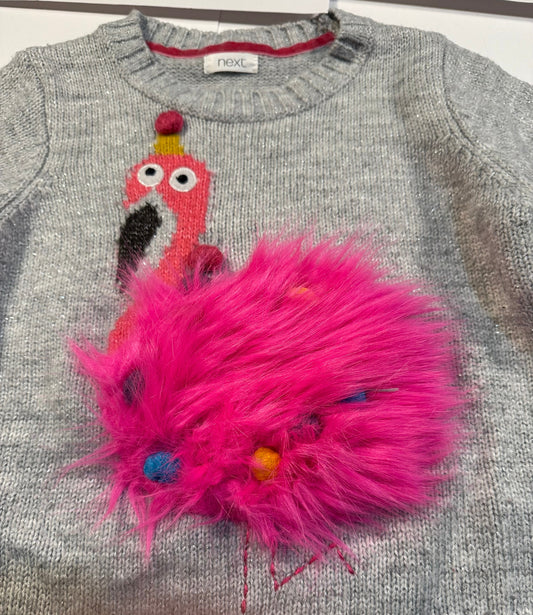 #180 Girls 4 NEXT Flamingo Sweater