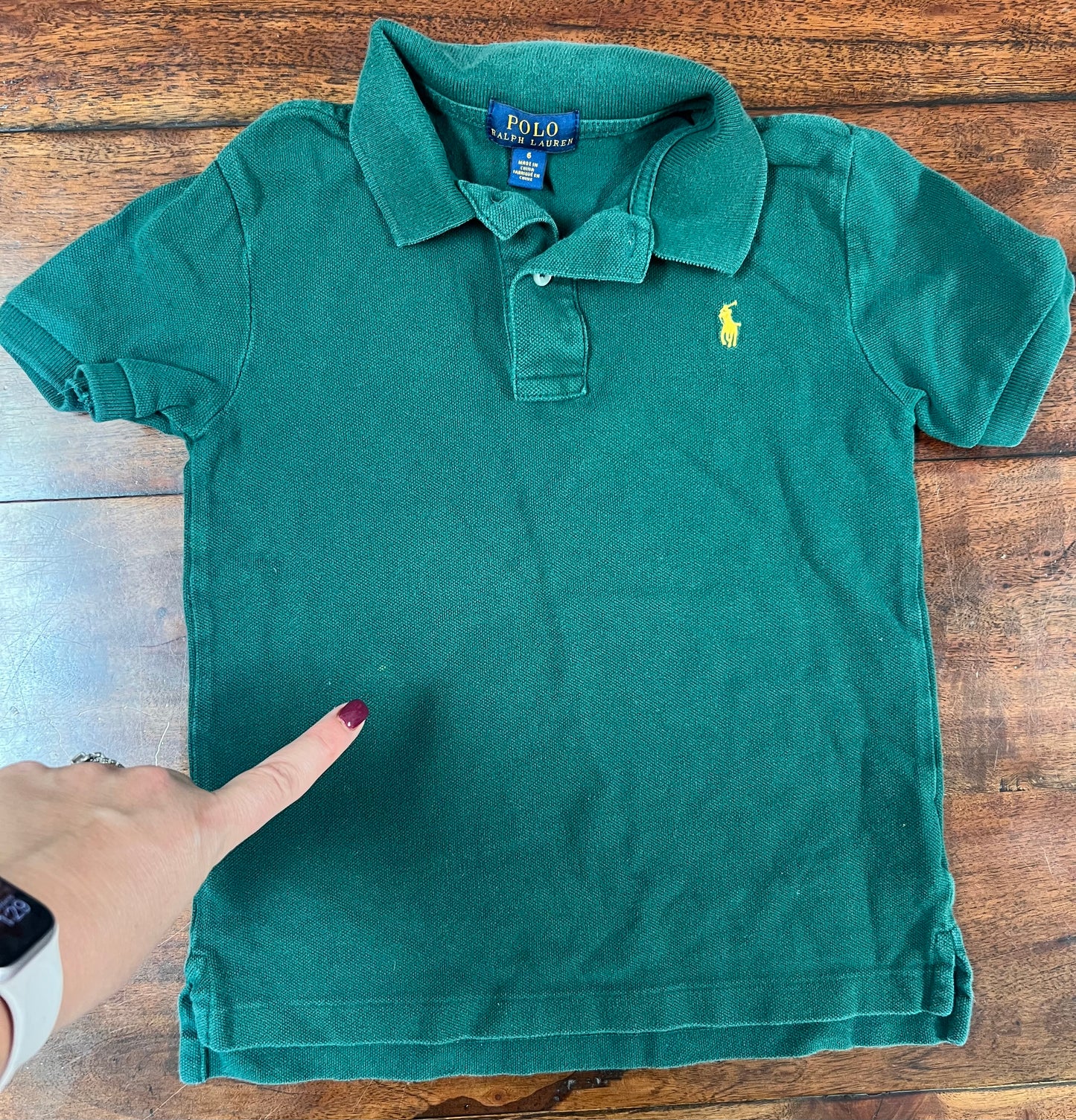#66 6 hunter green polo, GUC