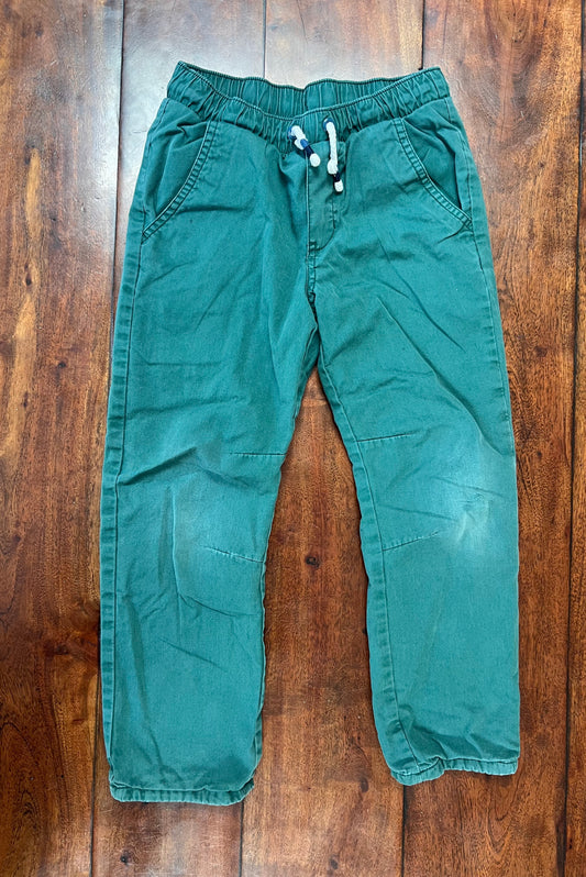#66 Size 6 Cat & Jack lined dark green pants, some wear on knees. Elastic waistband and comfy lining. GUC