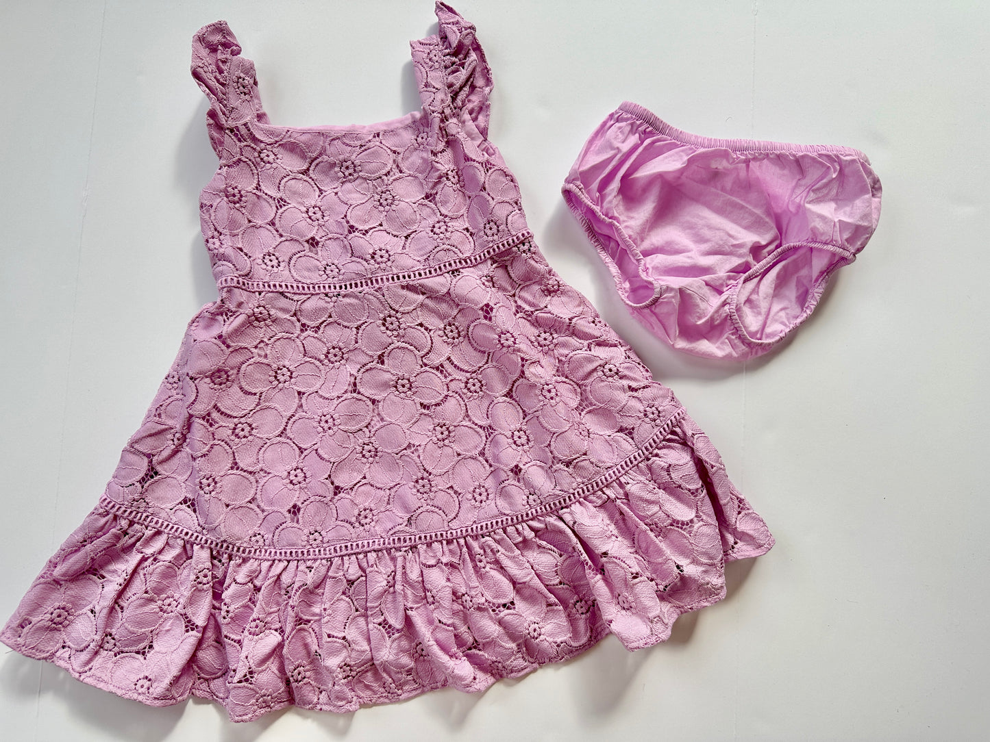 Girl 18-24 months Janie and Jack spring purple dress with bloomers