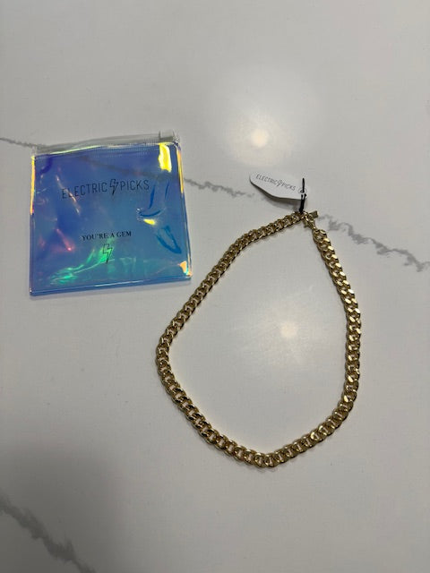 #222 Electric Picks 14k Gold Plated Curb Chain Waterproof, Tarnish-resistant Necklace (NWT)