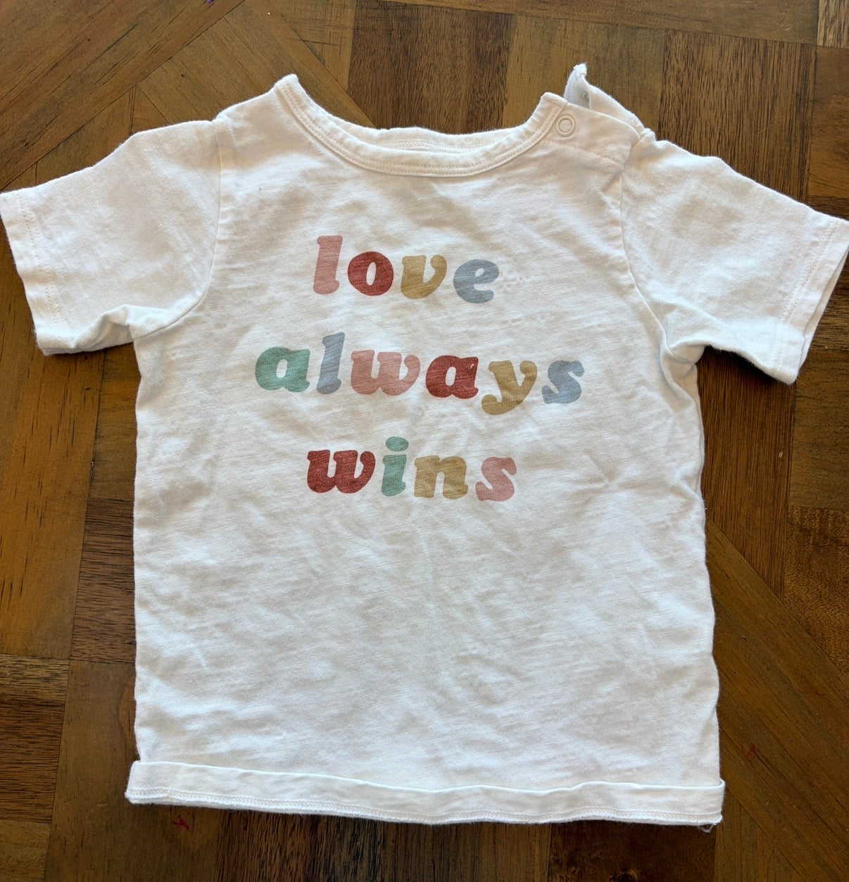Seller 22 Little Co love always wins t shirt 24 mo