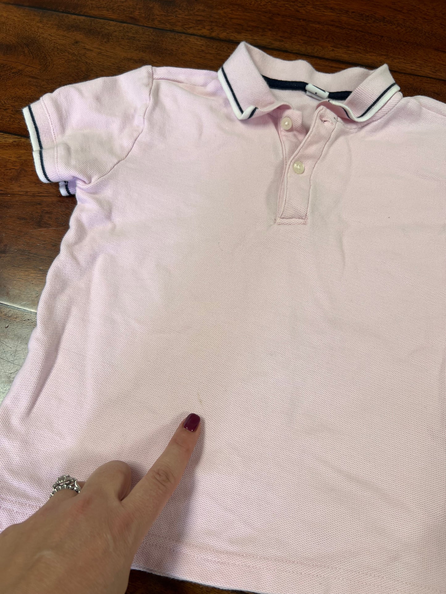 #66 size 6 Janie & Jack pale pink polo shirt, GUC