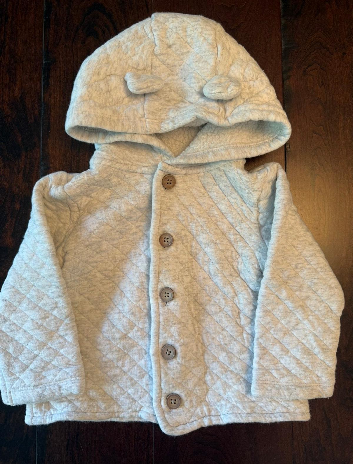 #28 Carters Off White/Gray Coat - Size 18 Months