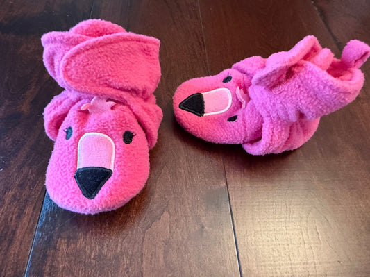 #28 Flamingo Booties - 12-18 Months