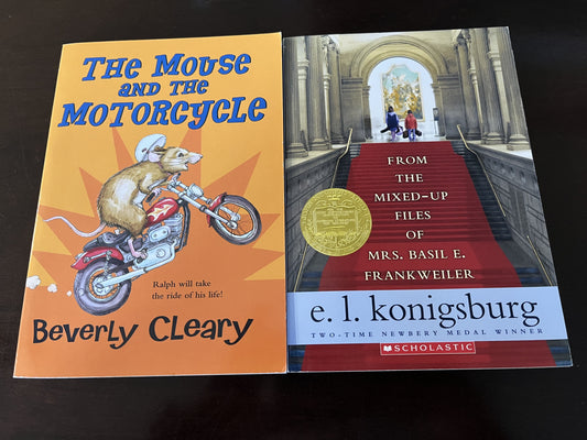 #124 From the Mixed-Up Files of Mrs. Basil E. Frankweiler and The Mouse and the Motorcycle Paperback books