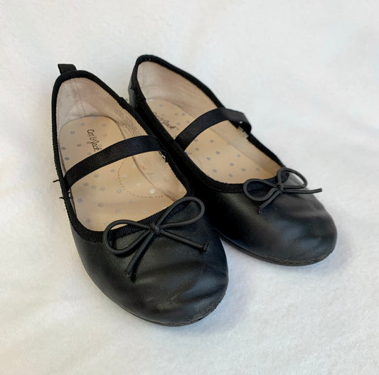 Size 11 Girl’s Cat & Jack Matte Black Ballet Flat Dress Shoes