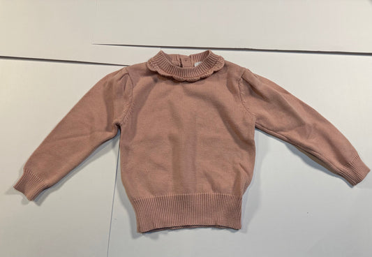 #180 Girls 3T Mauve Scalloped Sweater