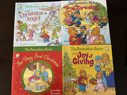 #124 EUC The Berenstain Bears Set of Four Christmas Books Paperback