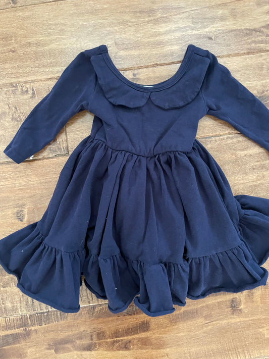 #199 REDUCED Girls Girlhood navy twirl dress size 12-18 months EUC