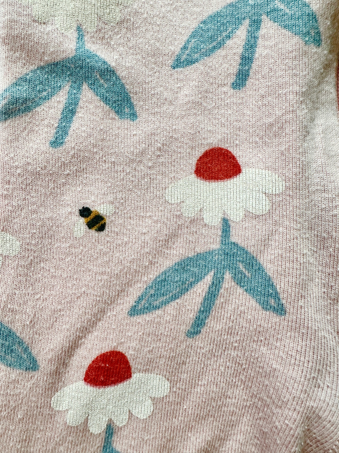 Girl 18-24 months Hanna Andersson flower & 🐝 print sleeper pajamas
