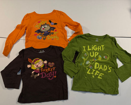 #180 Girls 4 Holiday Long Sleeve Bundle