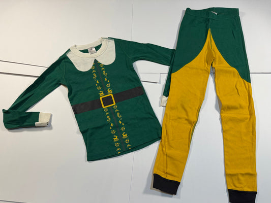 #180 Unisex Boy/Girl 130 US 8 Hanna Andersson Elf Pajamas (1 of 2)