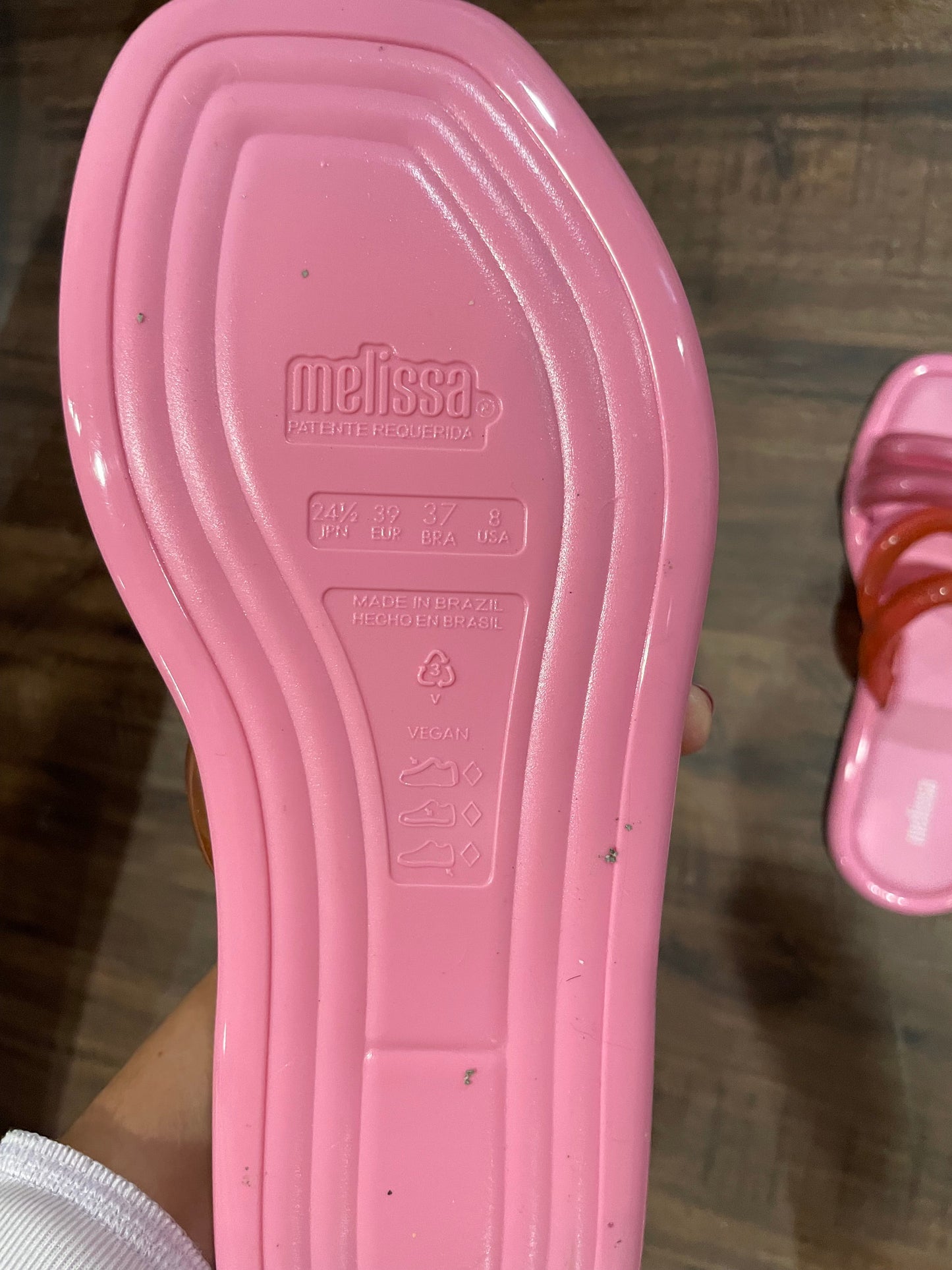 #199 REDUCED women’s Melissa pink sandals size 8  NWOT