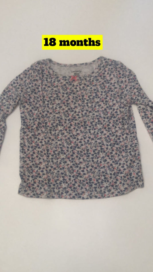 Girls 18m Gray Shirt with flowers