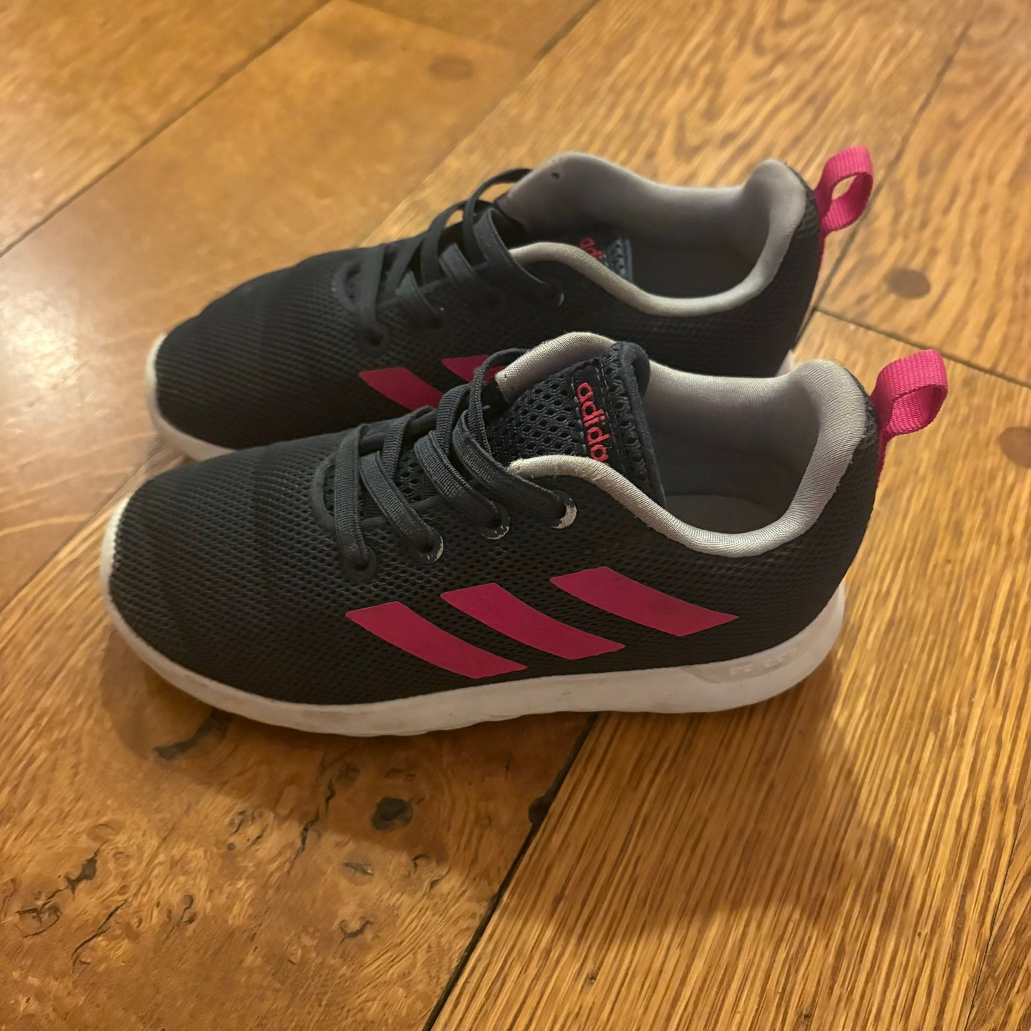 Seller 98 Girls Size 10 Adidas Navy & Pink Lite Racer Sneakers
