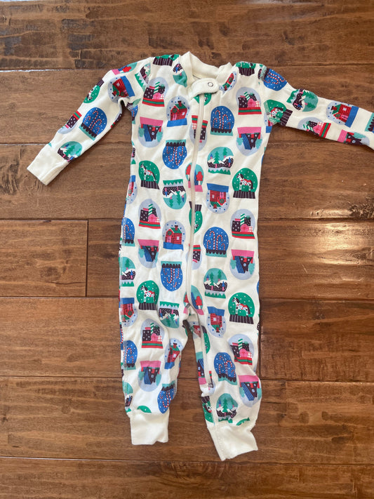 #199 REDUCED Unisex Hanna Andersson snow globe pajamas size 18-24 months EUC