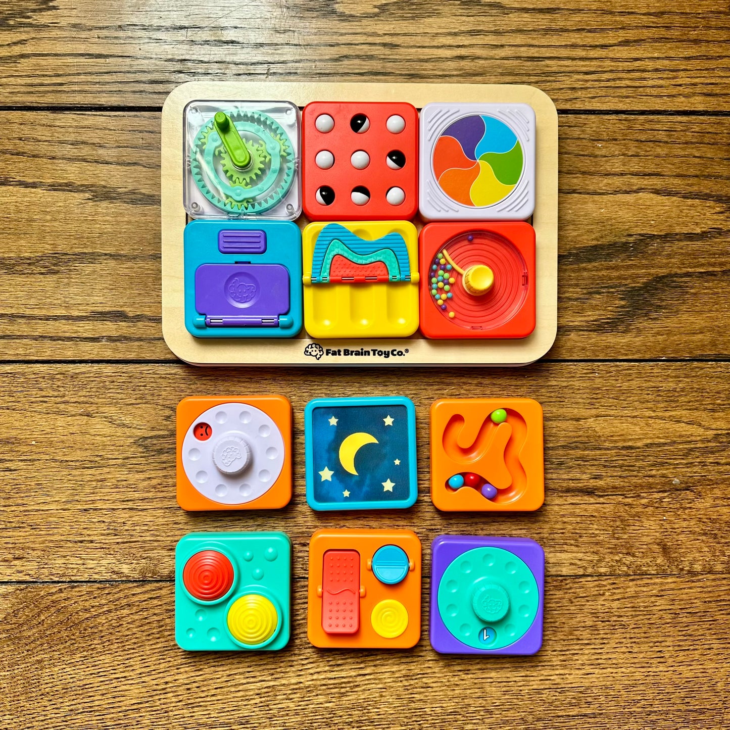 #95 Fat Brain Toys PlayTab - Modular, Sensory Activity Board for Babies and Toddlers