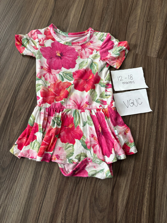 #138 - 12-18 Mo - NWT Posh Peanut - Floral Bodysuit Twirl - PU 45236