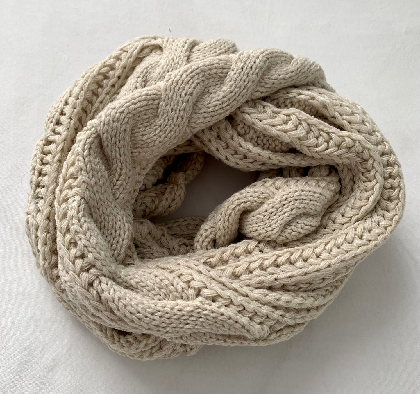 Seller #15 Women’s Cream Knit Infinity Scarf